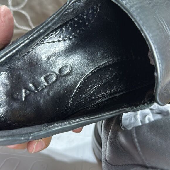 (S5) Aldo vintage men\'s black leather loafers, size 10.5 main image 6
